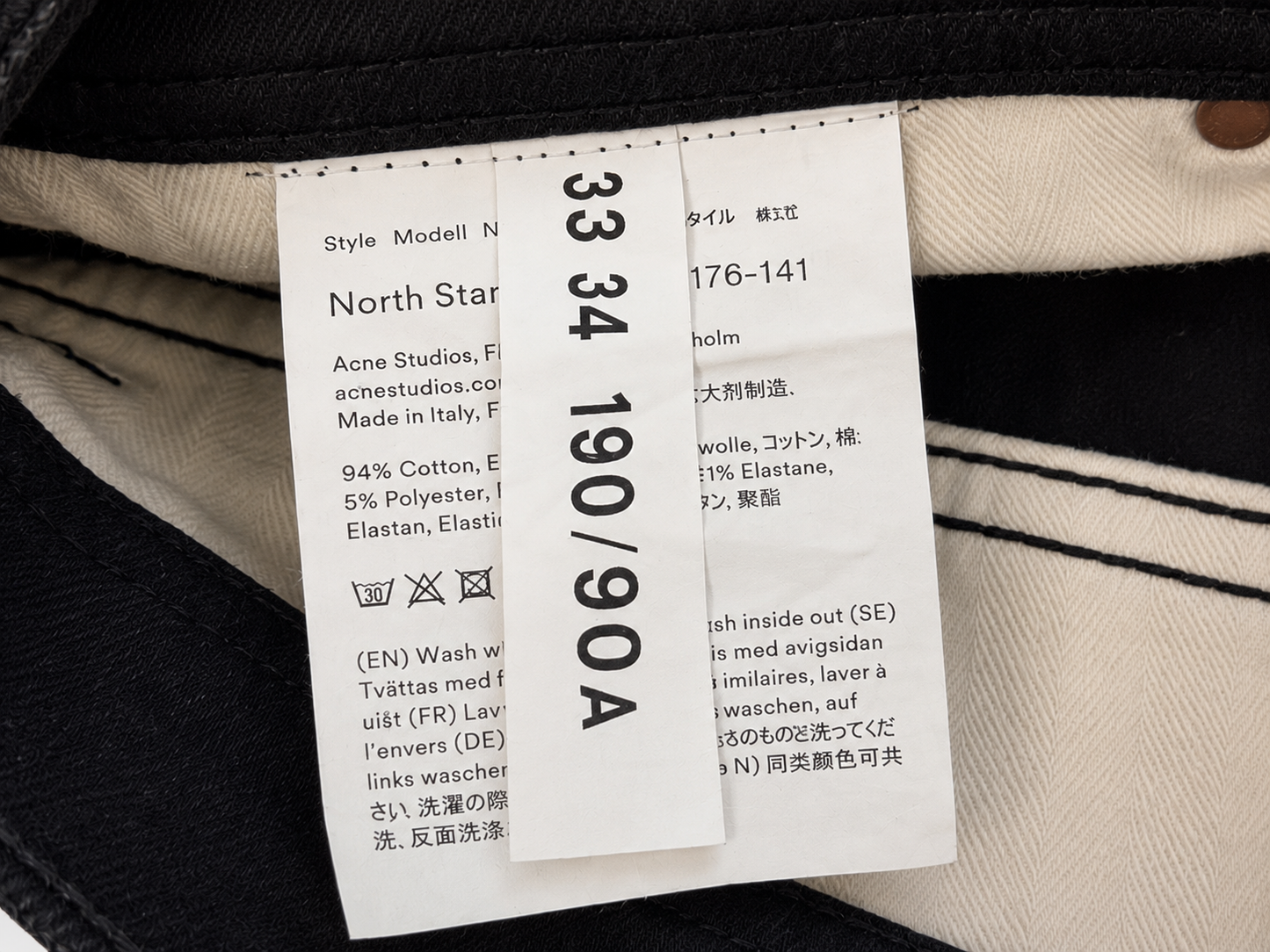 Acne Studios North Stay Black Jeans – Slim Fit