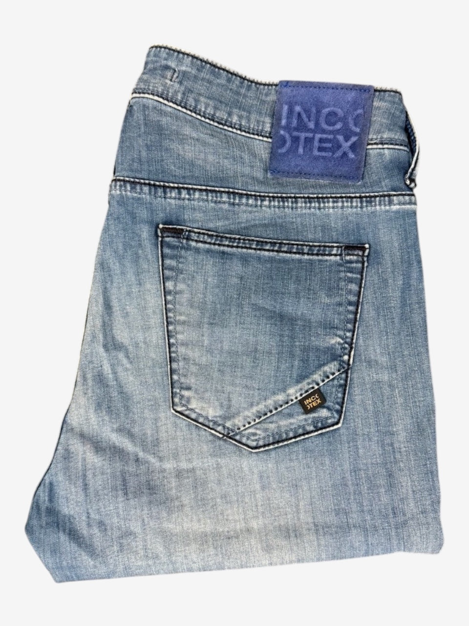 Nordic Jeans Co. Incotex Blue Division light-wash denim jeans with signature back patch and five-pocket design