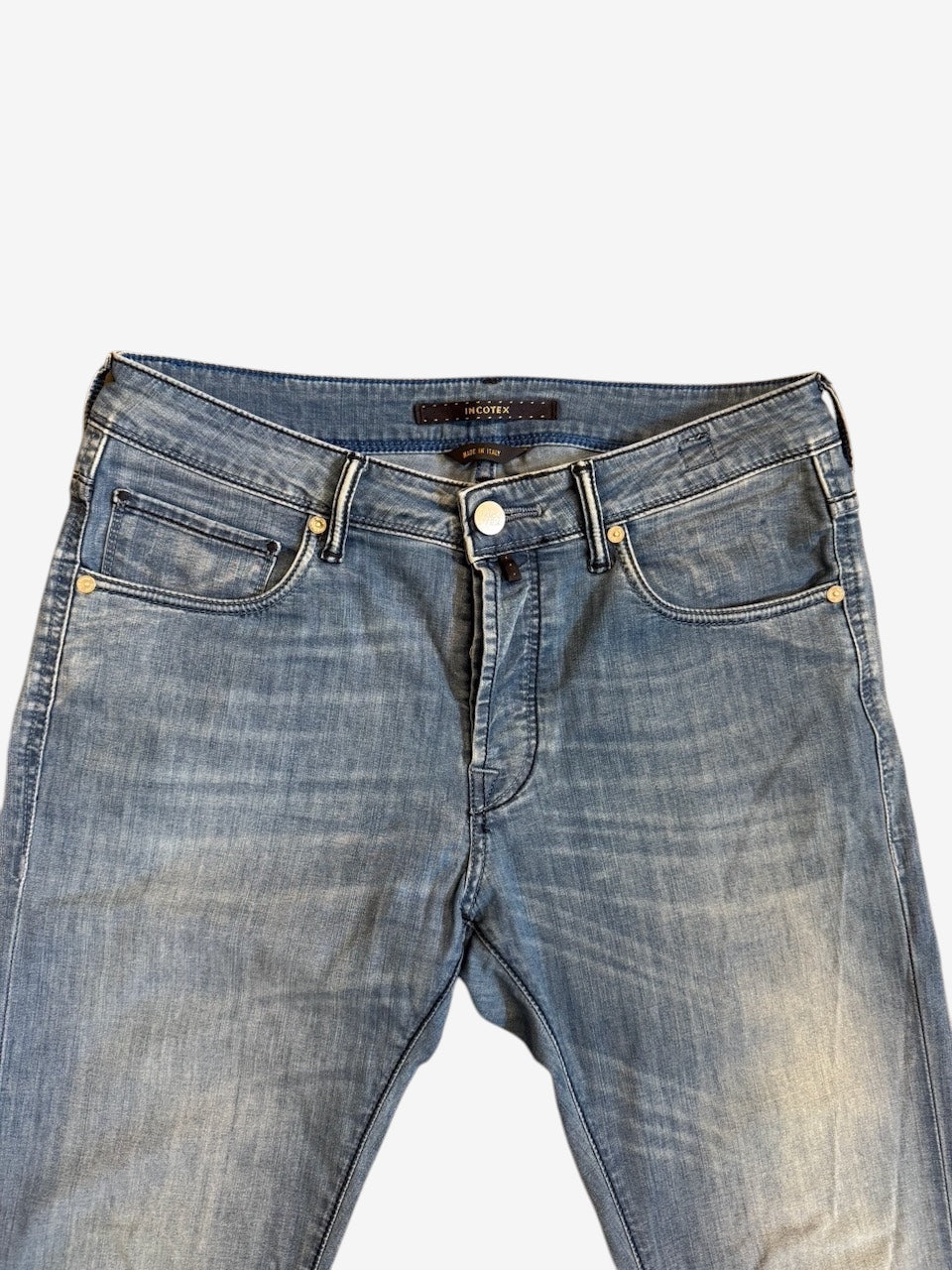 Nordic Jeans Co. Incotex Blue Division light-wash denim jeans with classic five-pocket design and branded hardware
