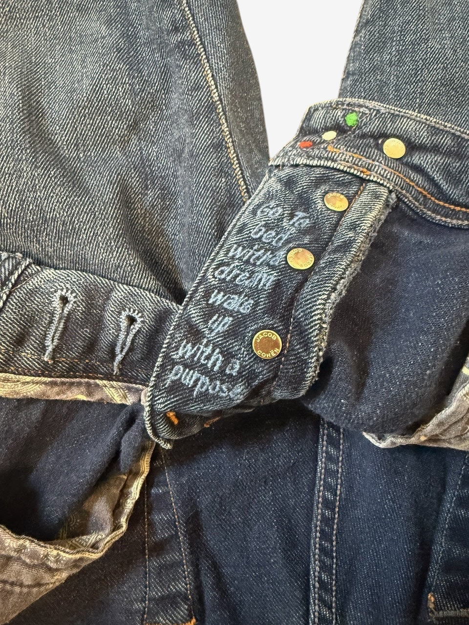 Nordic Jeans Co. JACOB COHËN J622 medium-blue denim jeans featuring embroidered button fly and patterned lining